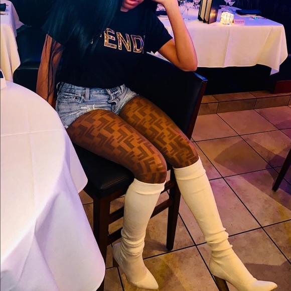 brown fendi tights
